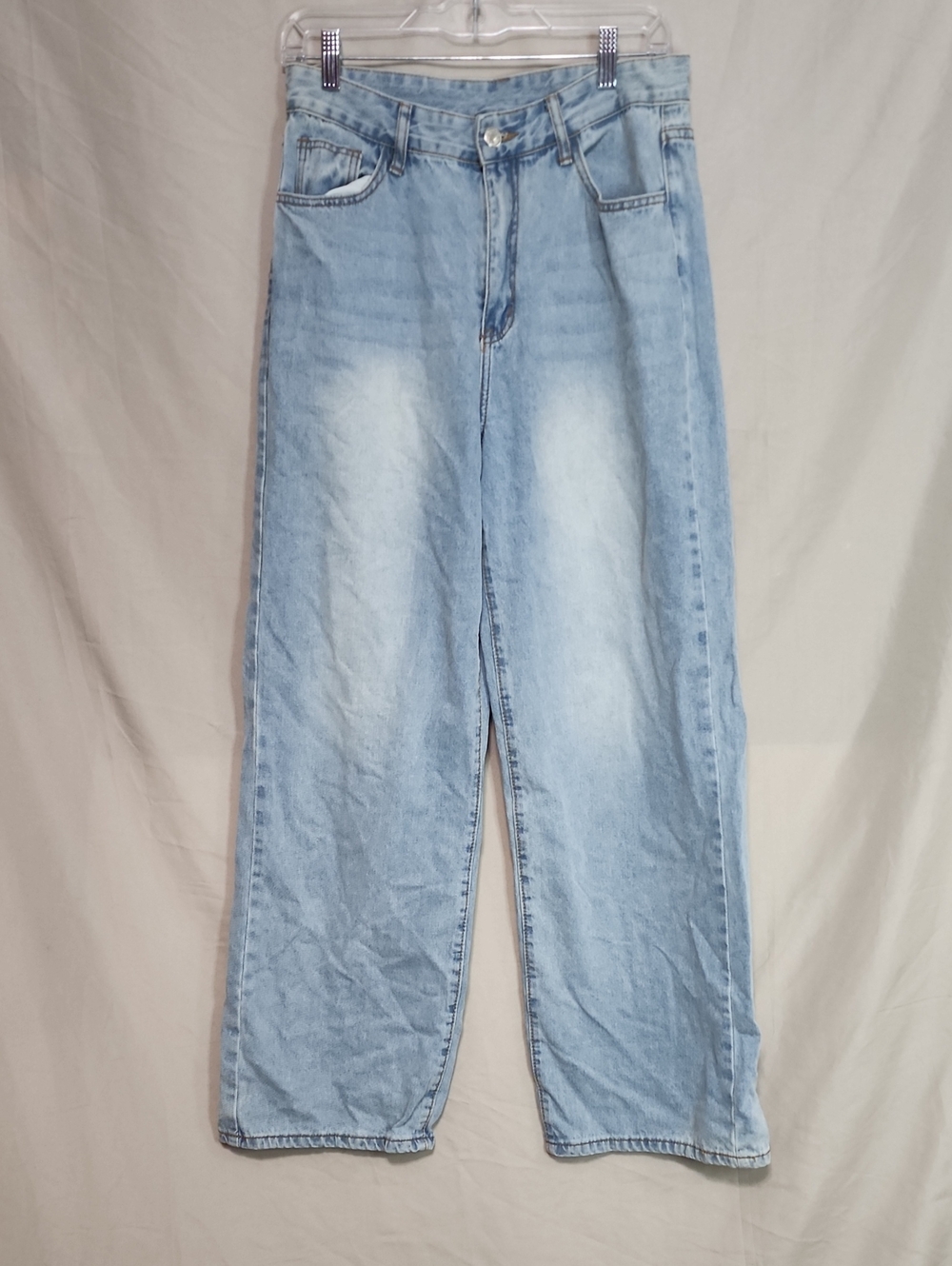 SHEIN Light Blue High-Rise Straight-Leg Jeans